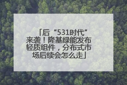 后“531时代”来袭！隆基绿能发布轻质组件，分布式市场后续会怎么走