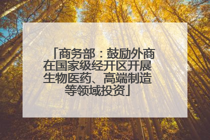 商务部：鼓励外商在国家级经开区开展生物医药、高端制造等领域投资