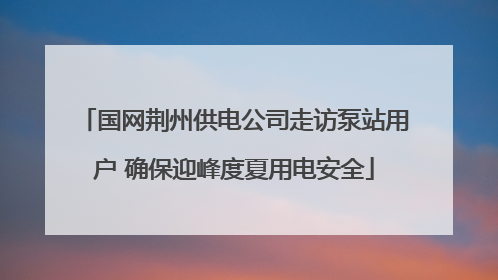 国网荆州供电公司走访泵站用户 确保迎峰度夏用电安全
