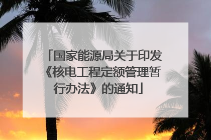 国家能源局关于印发《核电工程定额管理暂行办法》的通知