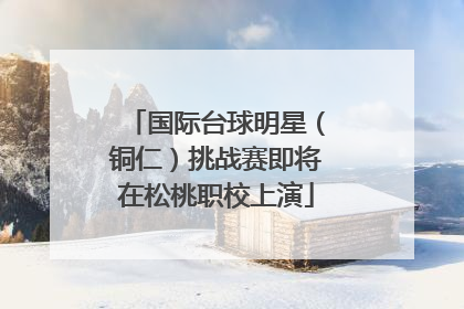 国际台球明星（铜仁）挑战赛即将在松桃职校上演