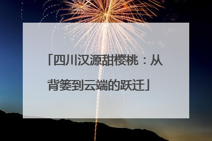 四川汉源甜樱桃：从背篓到云端的跃迁