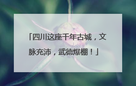 四川这座千年古城，文脉充沛，武德爆棚！
