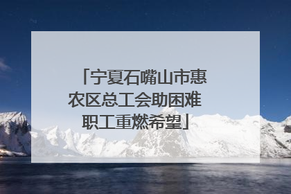宁夏石嘴山市惠农区总工会助困难职工重燃希望