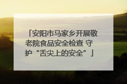 安阳市马家乡开展敬老院食品安全检查 守护“舌尖上的安全”