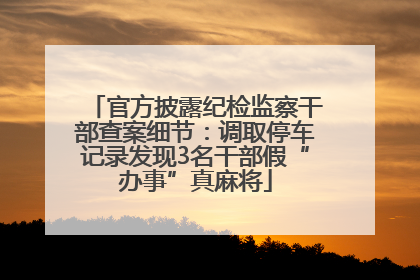 官方披露纪检监察干部查案细节：调取停车记录发现3名干部假“办事”真麻将