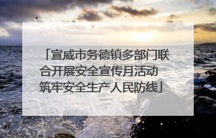 宣威市务德镇多部门联合开展安全宣传月活动 筑牢安全生产人民防线