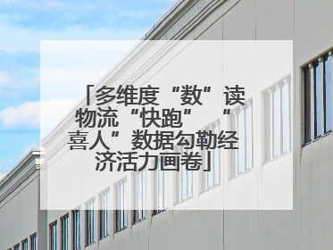 多维度“数”读物流“快跑” “喜人”数据勾勒经济活力画卷