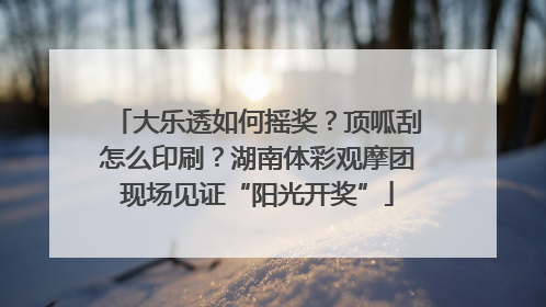 大乐透如何摇奖？顶呱刮怎么印刷？湖南体彩观摩团现场见证“阳光开奖”