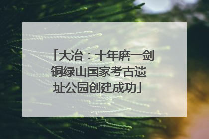大冶：十年磨一剑 铜绿山国家考古遗址公园创建成功