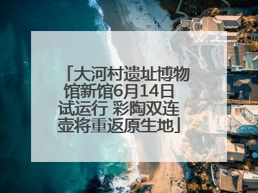 大河村遗址博物馆新馆6月14日试运行 彩陶双连壶将重返原生地