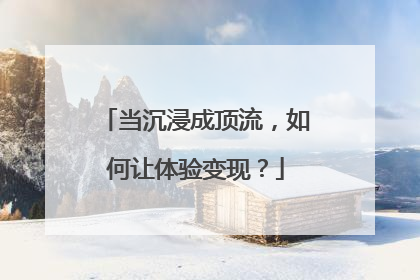 当沉浸成顶流，如何让体验变现？