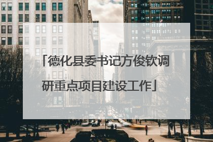 德化县委书记方俊钦调研重点项目建设工作