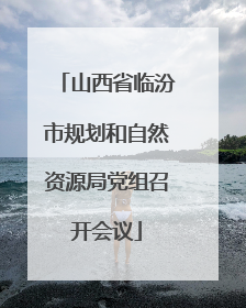 山西省临汾市规划和自然资源局党组召开会议