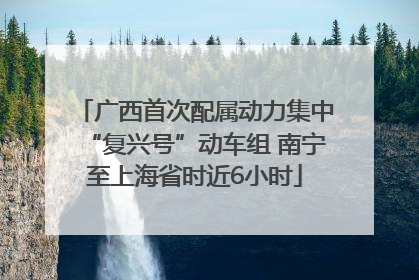 广西首次配属动力集中“复兴号”动车组 南宁至上海省时近6小时