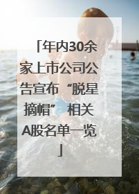 年内30余家上市公司公告宣布“脱星摘帽” 相关A股名单一览