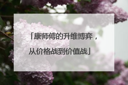 康师傅的升维博弈，从价格战到价值战