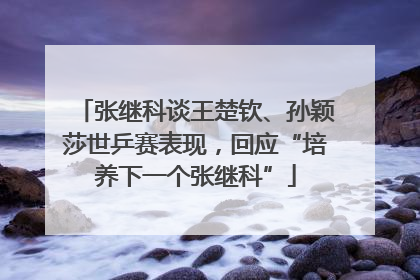 张继科谈王楚钦、孙颖莎世乒赛表现，回应“培养下一个张继科”
