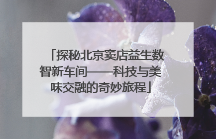探秘北京窦店益生数智新车间——科技与美味交融的奇妙旅程
