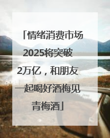 情绪消费市场2025将突破2万亿，和朋友一起喝好酒梅见青梅酒