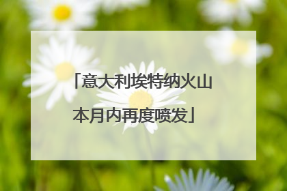 意大利埃特纳火山本月内再度喷发