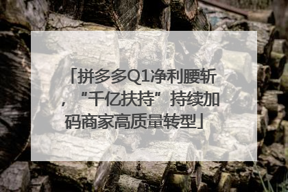 拼多多Q1净利腰斩，“千亿扶持”持续加码商家高质量转型