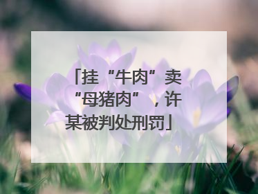 挂“牛肉”卖“母猪肉”，许某被判处刑罚