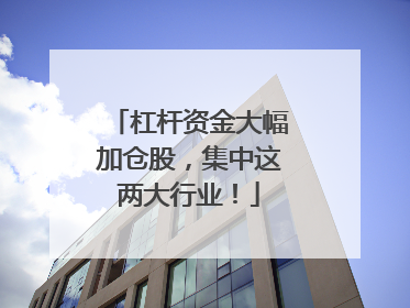 杠杆资金大幅加仓股，集中这两大行业！
