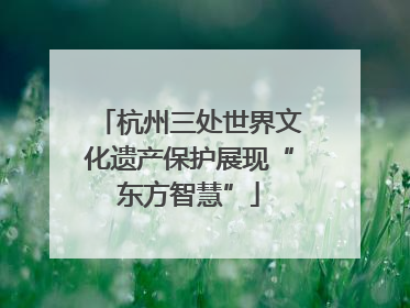 杭州三处世界文化遗产保护展现“东方智慧”
