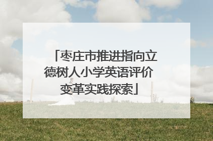 枣庄市推进指向立德树人小学英语评价变革实践探索