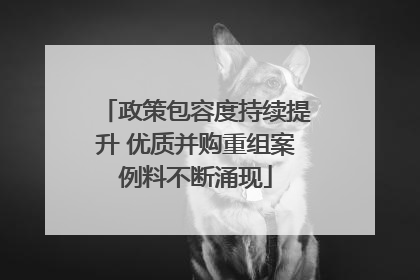 政策包容度持续提升 优质并购重组案例料不断涌现