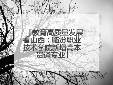 教育高质量发展看山西：临汾职业技术学院新增高本贯通专业