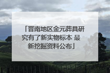 晋南地区金元葬具研究有了新实物标本 最新挖掘资料公布