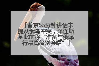 普京55分钟讲话未提及俄乌冲突，泽连斯基此前称“准备与俄举行最高级别会晤”