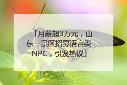 月薪超3万元，山东一景区招募语言类NPC，引发热议
