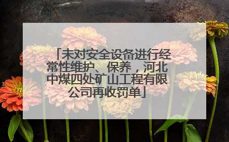 未对安全设备进行经常性维护、保养，河北中煤四处矿山工程有限公司再收罚单