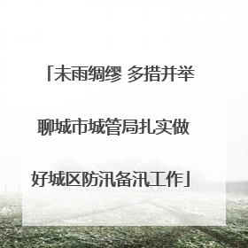 未雨绸缪 多措并举 聊城市城管局扎实做好城区防汛备汛工作