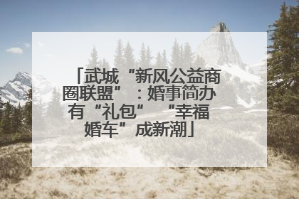 武城“新风公益商圈联盟”：婚事简办有“礼包” “幸福婚车”成新潮