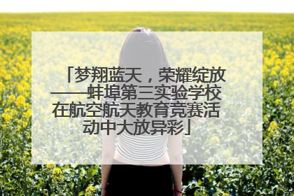 梦翔蓝天，荣耀绽放——蚌埠第三实验学校在航空航天教育竞赛活动中大放异彩