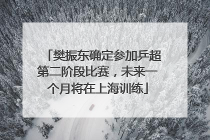 樊振东确定参加乒超第二阶段比赛，未来一个月将在上海训练