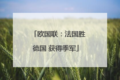 欧国联：法国胜德国 获得季军