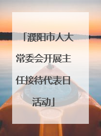 濮阳市人大常委会开展主任接待代表日活动