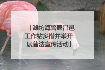 潍坊海警局昌邑工作站多措并举开展普法宣传活动