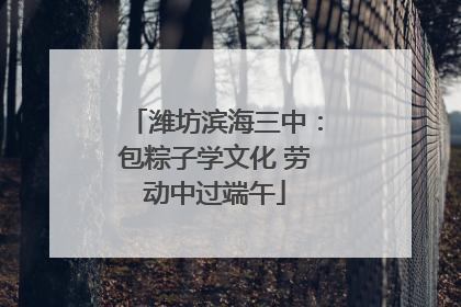 潍坊滨海三中：包粽子学文化 劳动中过端午