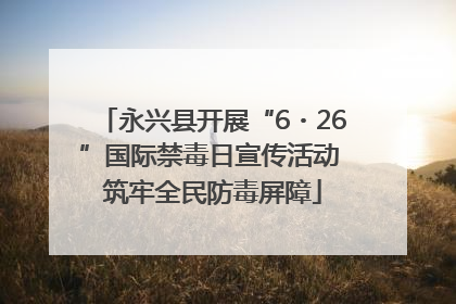 永兴县开展“6・26”国际禁毒日宣传活动 筑牢全民防毒屏障