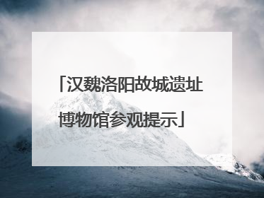 汉魏洛阳故城遗址博物馆参观提示