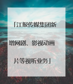 江报传媒集团新增网剧、影视动画片等视听业务