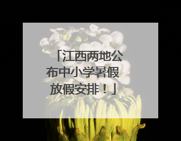 江西两地公布中小学暑假放假安排！