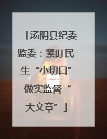 汤阴县纪委监委：紧盯民生“小切口” 做实监督“大文章”