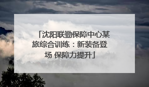 沈阳联勤保障中心某旅综合训练：新装备登场 保障力提升